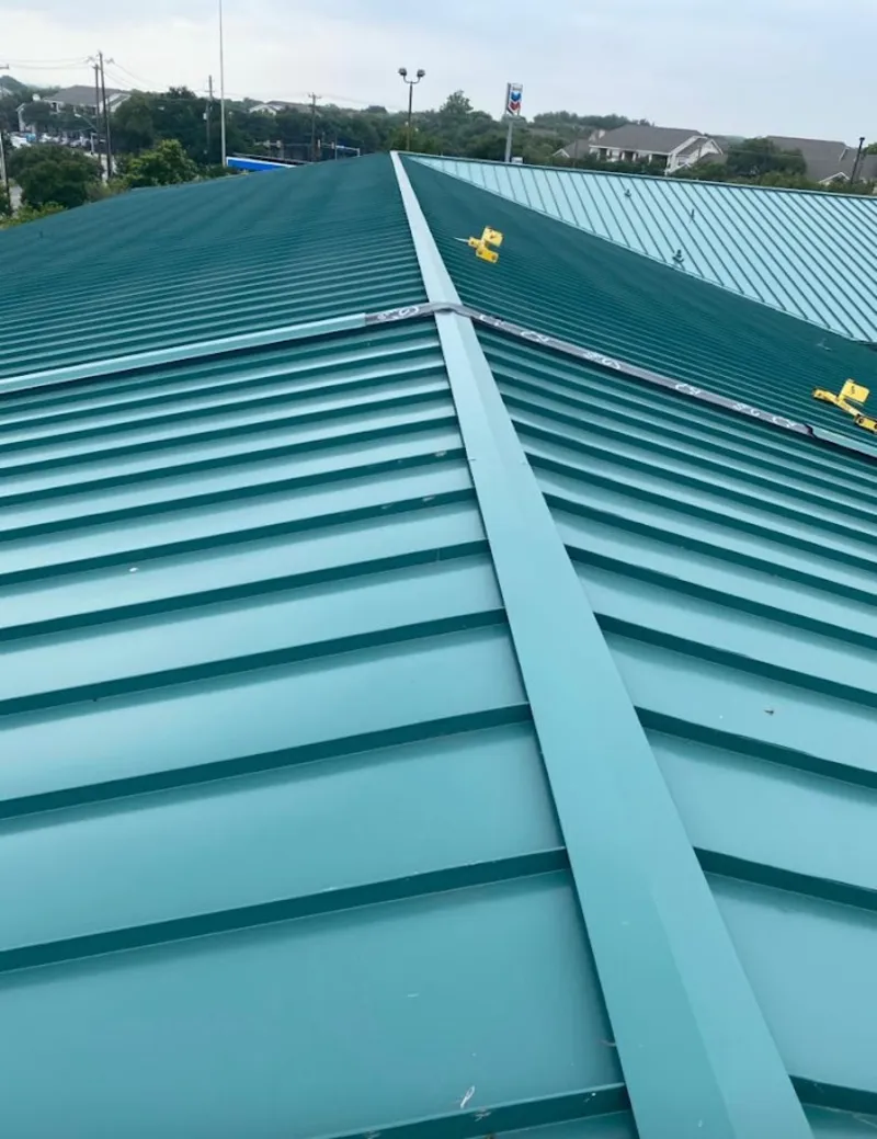 Green commercial metal roof ridge and valley for Metal Roof Repair in Parsippany-Troy Hills